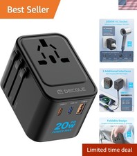 Universal Travel Adapter with 2 USB-C Ports Fast Charging for 200 Countries