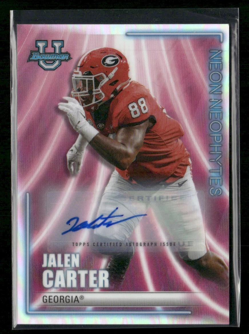 2022 Bowman Chrome University Jalen Carter Neon Neophytes Auto /99 #NN-11