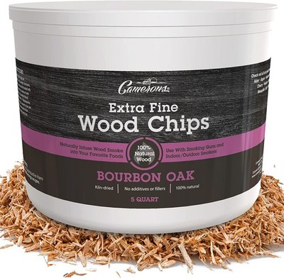 Camerons All Natural Extra Fine Bourbon Soaked Oak BBQ Wood Chips (5 Quart