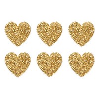 FüR Diy Crafts 6Er-Set Herz-AufnäHer 4,5Cm Gold