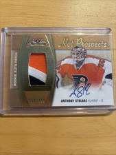2015-16 FLEER SHOWCASE HOT PROSPECTS AUTOGRAPH PATCH ROOKIE ANTHONY STOLARZ /499