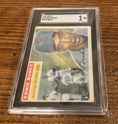 1956 Topps - Gray Back #15 Ernie Banks SGC 1 - Picture 1 of 2