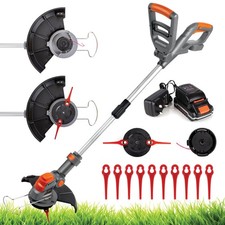 Terratek 20V Cordless Garden Grass Trimmer Telescopic Lawn Edge Cutter Strimmer