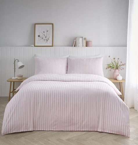 Bedding Duvet Set Classic Stripe Pastel Colours Quilt Cover Pillow Cases