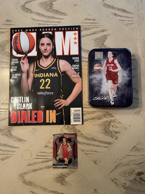 Caitlin Clark 3rd Issue Slam Magazine, Monopoly Card And Rare Collectible Tin