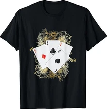4 Aces Playing Cards, Poker Gambling Game Funny Gift T-Shirt