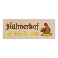 HüHnerhof Metallschild L In 10,5X28Cm Mit Spruch
