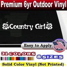 Country Girl Hibiscus Decal For Car Truck Windows Vinyl Sticker