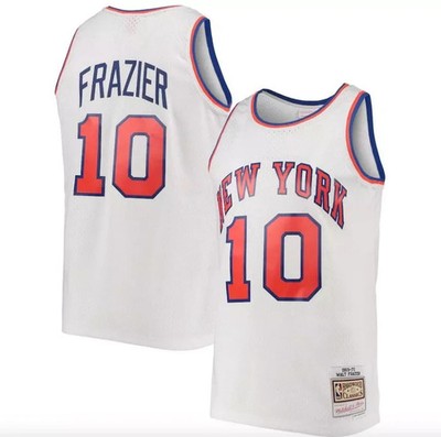 Walt #10 Frazier Knick White Hardwood Classics Stitched Jersey MEN