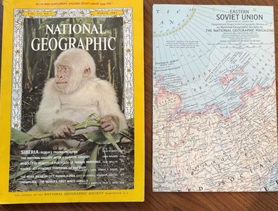 VINTAGE 1967 NATIONAL GEOGRAPHIC RUSSIA SIBERIA EASTERN SOVIET UNION MAP  24