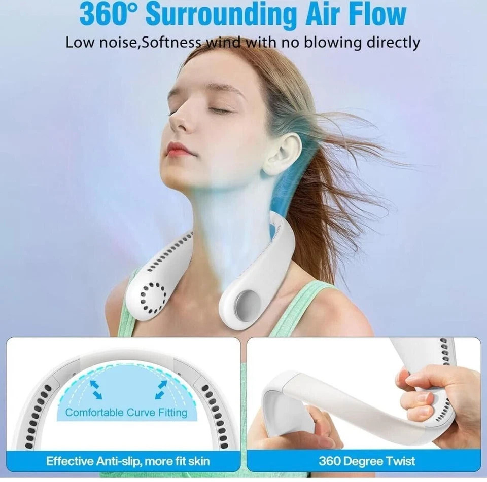 VENTILATORE COLLO SENZA PALE PORTATILE RICARICABILE ARIA USB SPORT AS-01577 foto 5