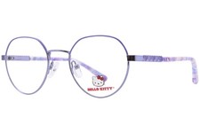 Hello Kitty HK374-2 Eyeglasses Frame Youth Kids Girl's Shiny Blue Full Rim 45mm