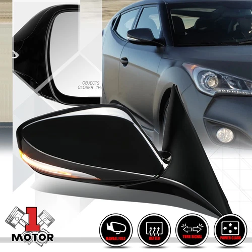 [Right] Passenger Side Power+Heat Foldable Door Mirror Signal for 12-13 Veloster