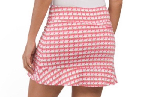 NEW Golftini Women Pull-On Friendship Ruffle Skort Pink White Tan Golf Tennis L - Picture 4 of 8