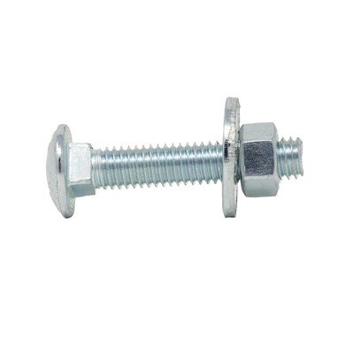 1/2''-13 x 2-3/4'' Zinc Carriage Bolt Kit w/ Nuts & Washers, Full Thread - Qty 25