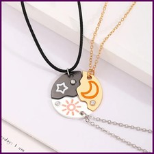 3 Pcs/set New Sun Moon Star Pendant Necklace for Women's Best Friends Forever