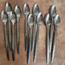 International Silver Stainless INS174 Set Of 11 Iced Tea Spoons 7 1/4”