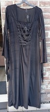 Halloween-Kleid Karneval Vampir Hexe schwarz L Samt Flügelärmel