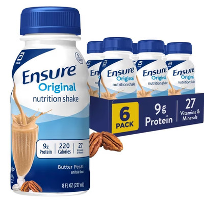 Ensure Original Nutrition Shake Butter Pecan 8 fl oz 6 Pack 9g Protein