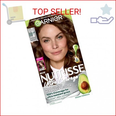 Garnier Nutrisse Ultra Coverage Hair Color, 600 Deep Light Natural Brown (Spiced