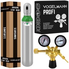 VOGELMANN Argon 4.8 99,98% 8L 150 bar Gasflasche + Druckminderer Profi