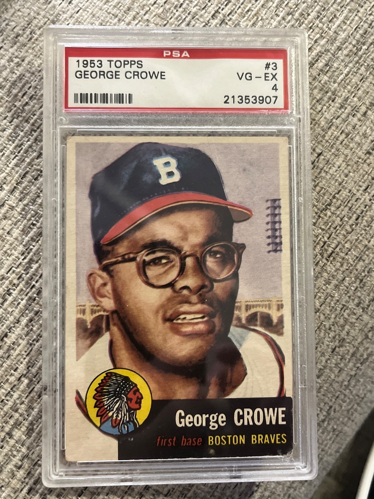 1953 TOPPS #3 GEORGE CROWE PSA 4