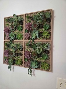 Faux Succulent Wall Art Decor 4 Panels
