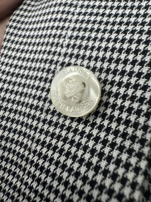 Lauren Ralph Lauren Black White Micro Houndstooth Stretch Shirt 16 Oreo Colorway