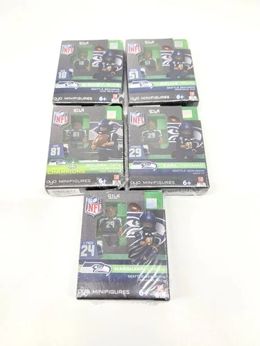 NFL Seattle Seahawks Legion of Boom Action Figure lot of 5 Marshawn Lynch Tate