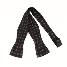 Vintage Robert Talbott Silk Bow Tie Navy Pais...