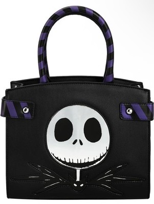 nightmare before christmas black and purple stripe handbag bioworld