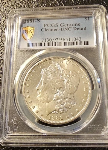 1881-S Pcgs Genuine Cleaned Unc Detail Morgan Silver Dollar