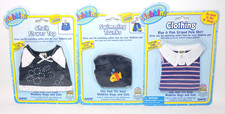 LOT 3 Webkinz Clothing Chalk Flower Top, Swimming Trunks, Striped Polo Shirt NEW