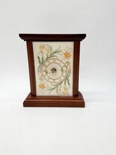 Vintage Wood And Needlepoint Crosstitch Clock Works!