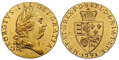 GREAT BRITAIN. George III 1791 Guinea NGC AU58 S-3729; EGC-719; MCE 395