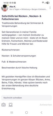  Mobile Massage   Nacken- & Rückenentspannung 