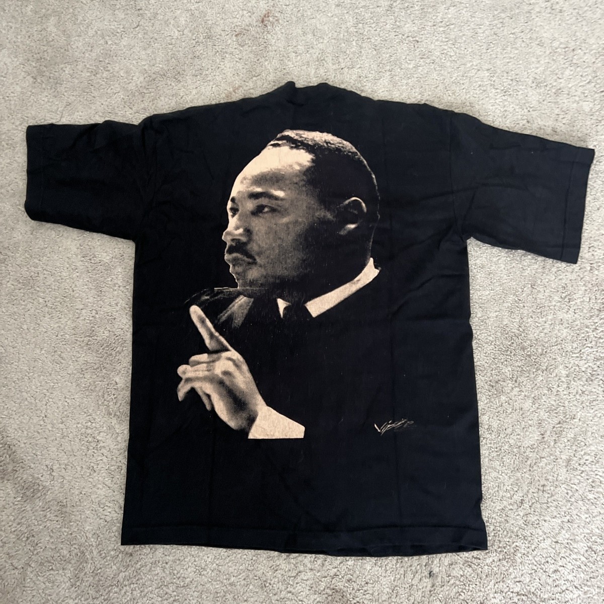 Vintage Martin Luther King Jr. & Malcolm X T Shirt Mens L Black 