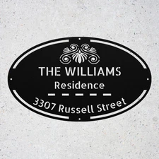 Personalized House Address Metal Sign Custom Outdoor Wall Plaque Home Decor Gift