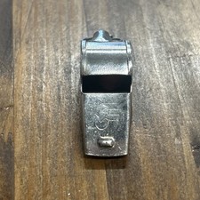 Taiwan Stamped Silver Tone Metal Whistle