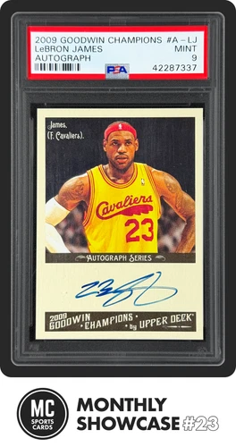 LEBRON JAMES PSA 9 2009 UPPER DECK UD GOODWIN CHAMPIONS #A-LJ ON-CARD AUTO SP/25