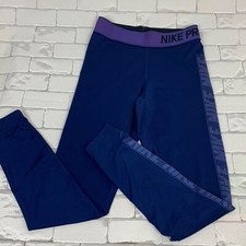 Nike Pro Leggings. Purple iridescent. Nike logo on waist/side. Size Small