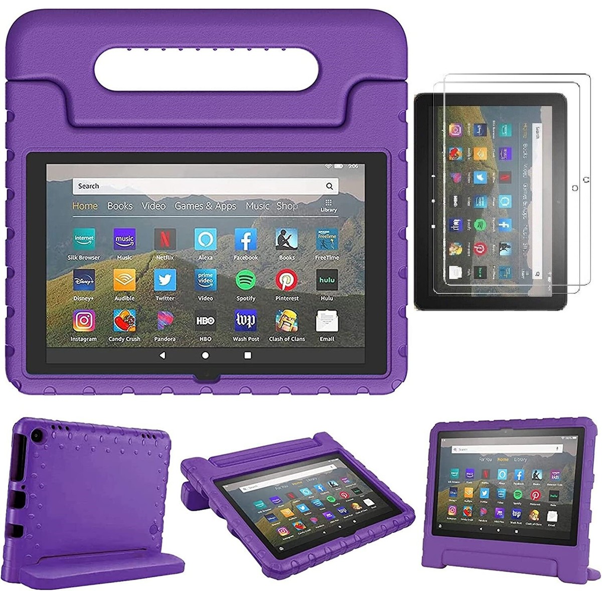 Custodia resistente per tablet compatibile con bambini compatibile con Kindle Fire HD 8 Plus (2020) custodia - Custodia resistente leggera in EVA antiurto con manico protettivo (colore: Vermelho