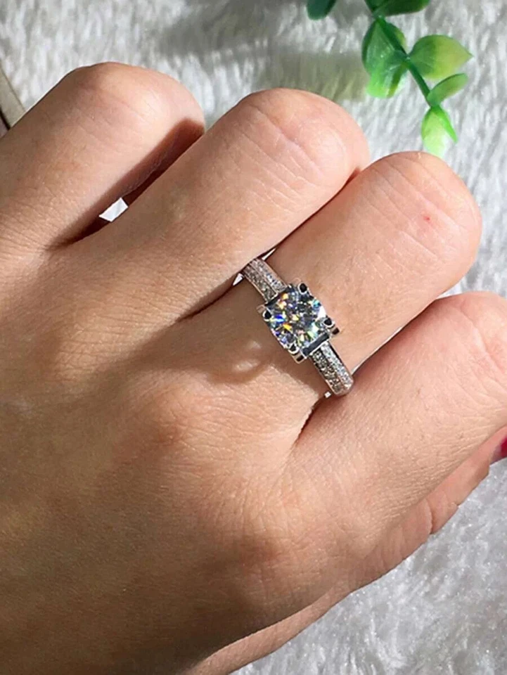 Anillos Sortijas Argollas de Compromiso Matrimonio Color Oro Plata Para Mujeres - Image 4 of 4