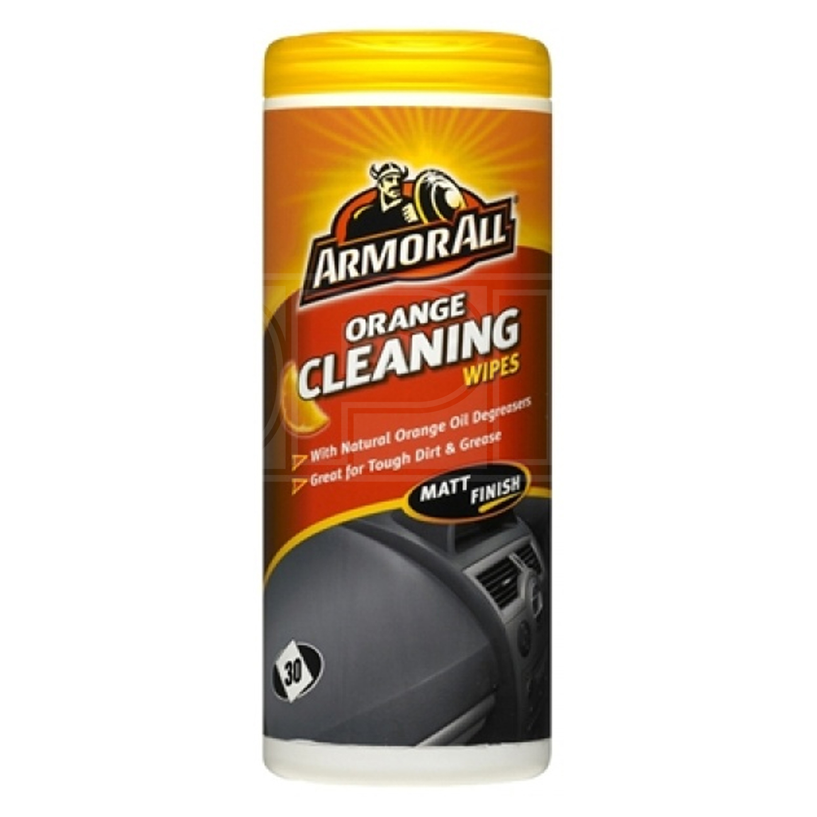 ArmorAll Orange Cleaning Matt Finish Wipes Tube of 30 Disposable Wipes - 45030EN