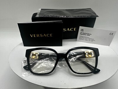 Versace 3329BF Eyeglasses GB1 Black 100% AUTHENTIC