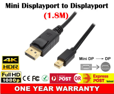 Mini DisplayPort Thunderbolt to DisplayPort Cable 1.8M For iMac Mac Mini Pro AU