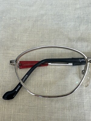 CYNTHIA ROWLEY For B Robinson CR6 SLV/RED EYEGLASSES FRAME 51/16