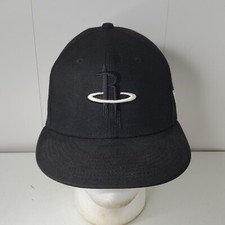 New Era 59fifty Houston Rockets Blackout Logo Fitted Hat Size 7 3/8 Baseball Cap