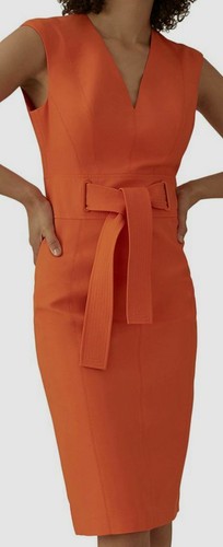 $798 Karen Millen Women Orange V-Neck 