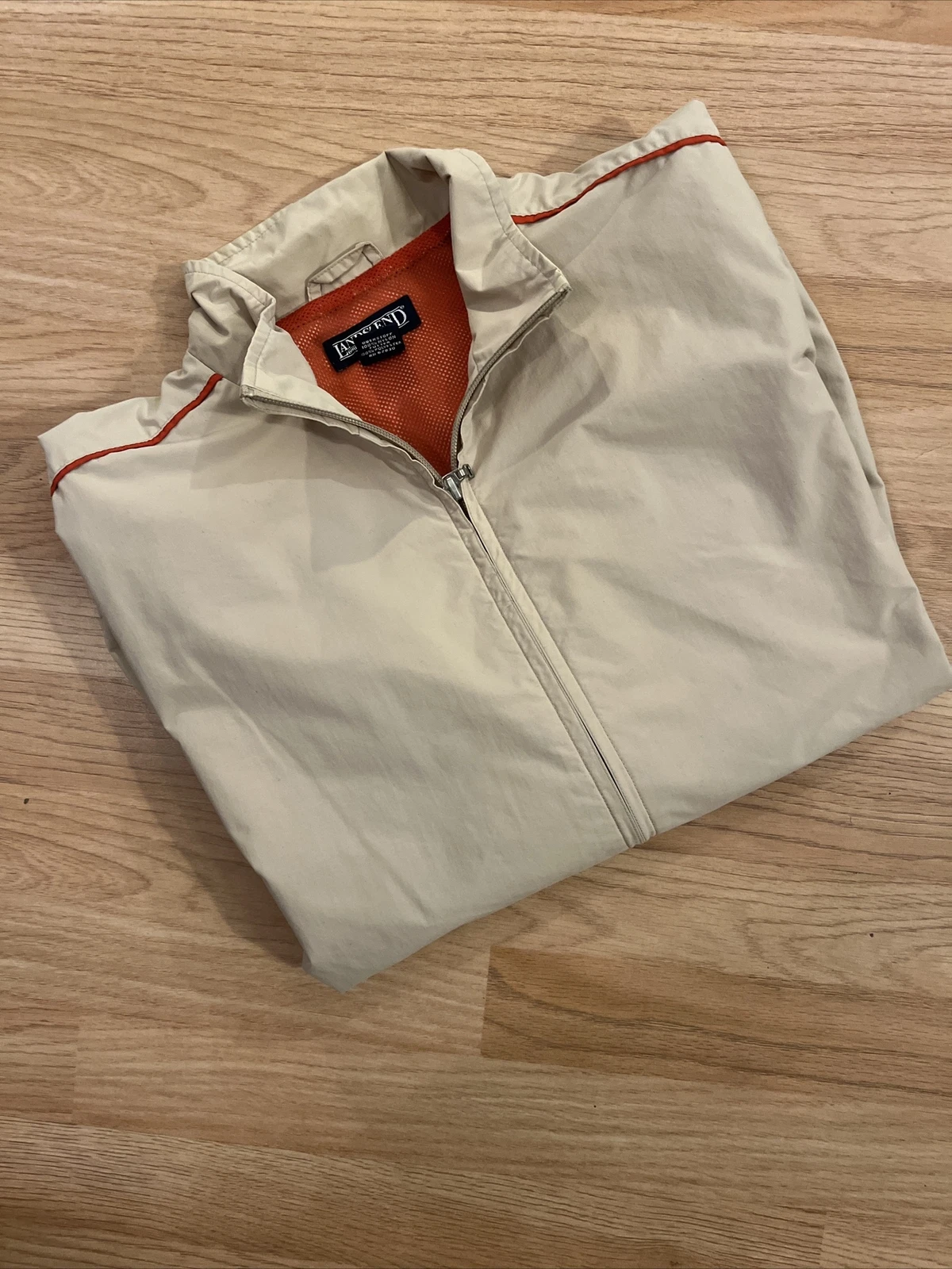 Chaqueta Cortavientos Para Hombre Land's End Talla M Abrigo Ligero Caqui image 2